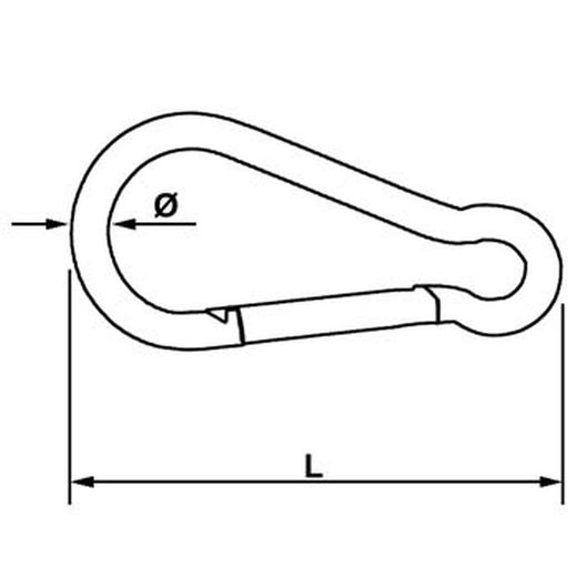 Mousqueton pompier galvanisé