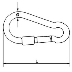 Mousqueton pompier galvanisé avec embout