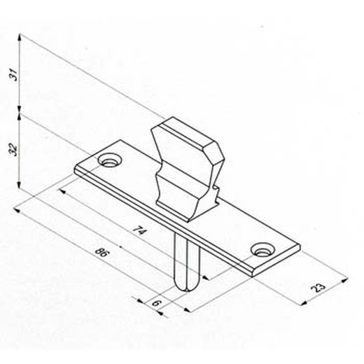 Bouton de béquille âme 491