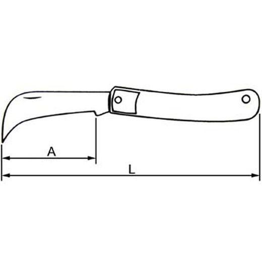 Couteau de poche d'électricien (170 mm)