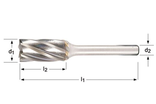 P833 - Dormer Rotationsfeile - zylindrisch mit Fronthieb
