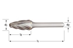 P841 - Lime rotative Dormer - mandrin à pointe sphérique