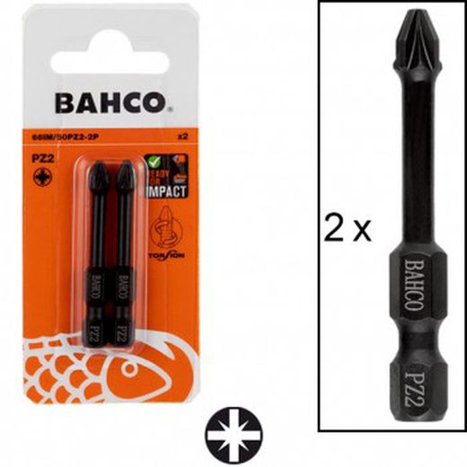 Pack de puntas de torsión de impacto (2 unidades) (1/4" x 50 mm) para tornillos pozidriv ref. 66im/50pz