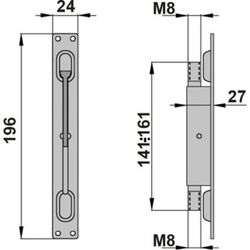 Broche double pour encastrement