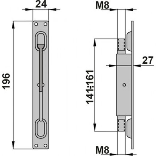 Broche double pour encastrement