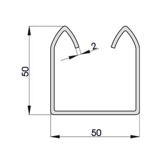 Perfil superior curvado 90º perforado ar-125 sistema k.150-k.300