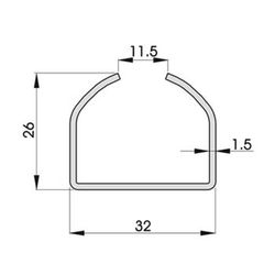 Profil supérieur courbé à 90º perforé système ar-35 k.40-k.75