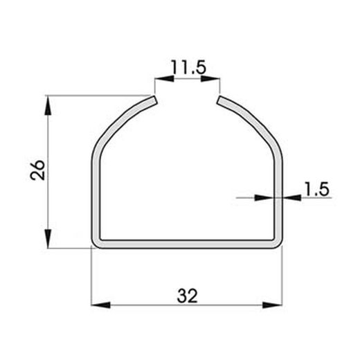 Profil supérieur courbé à 90º perforé système ar-35 k.40-k.75