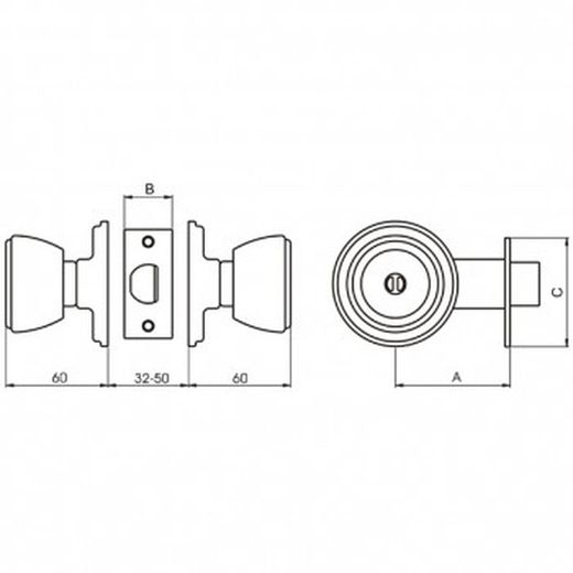 Poignée tubulaire à bouton mcm 510