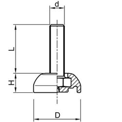Pied fixe avec axe en acier zingué