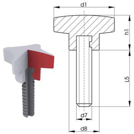 Bouton DIN 6335 avec goupille