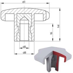 Bouton DIN 6336 aveugle