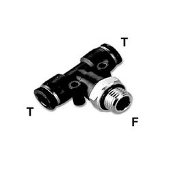 Raccord rotatif en "T" avec filetage cylindrique mâle mod. Rrg22