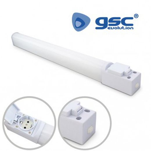 Regleta led baño thairé con toma ref. 001705293-001705294