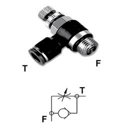 Régulateur de débit pour bouteilles, avec filetage cylindrique mâle mod. RRGSC