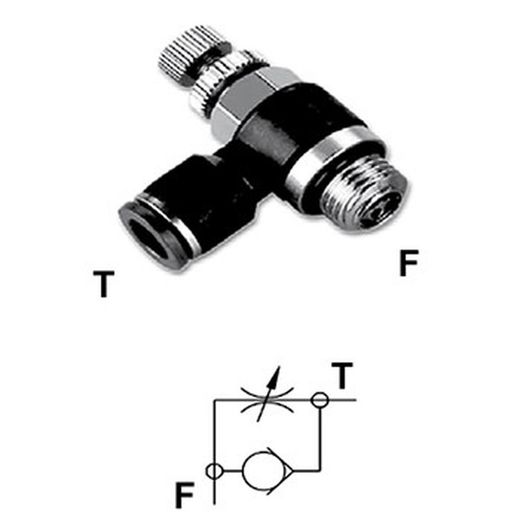 Régulateur de débit pour bouteilles, avec filetage cylindrique mâle mod. RRGSC