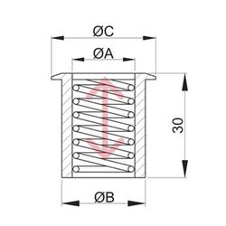Ressort encastré pour broches