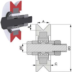 Roulette pour porte coulissante sans support de canal d'angle