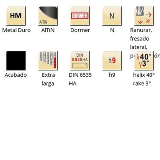 S218 - Fraises de finition Dormer en carbure Altin DIN 6535 HA