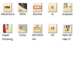 Fraises de finition Dormer S225 en carbure Altin DIN 6535 à queue carrée