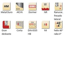 S264 - Fraises d'ébauche à queue HB en carbure d'aluminium DIN 6535 Dormer NR Dormer Dormer