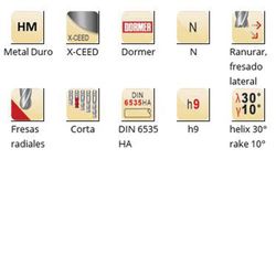 S511 - Fraises à bout hémisphérique Dormer Carbide X-Ceed DIN 6535 HA N Dormer Dormer