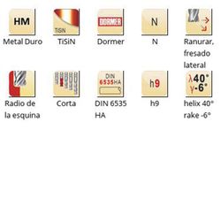 S523 - dormer metal duro tisin din 6535 ha shank fresas con radios en el extremo n dormer dormer