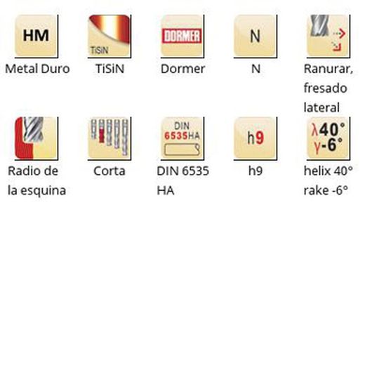 S523 - dormer metal duro tisin din 6535 ha shank fresas con radios en el extremo n dormer dormer
