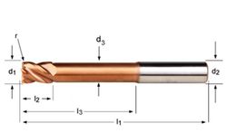 S524 - Fraises à queue HA en métal dur Dormer DIN 6535 avec rayons à l'extrémité N Dormer Dormer