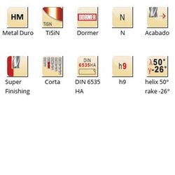 S525 - Fraises de finition Dormer à queue HA en métal dur DIN 6535