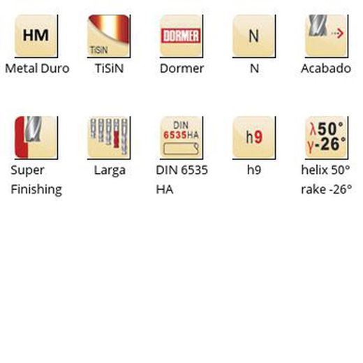 S526 - dormer metal duro tisin din 6535 ha shank fresas de acabado n dormer dormer