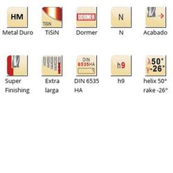 S527 - dormer metal duro tisin din 6535 ha shank fresas de acabado n dormer dormer