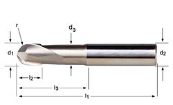 S629 - Fraises à bout hémisphériques à queue HA en carbure poli Dormer DIN 6535 W Dormer Dormer