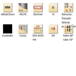 Fraises de finition Dormer S716 en carbure Alcarn DIN 6535 HA