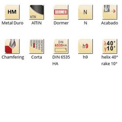 S739 - Fraises à chanfreiner Dormer Carbide Altin DIN 6535 HA - 60° N Dormer Dormer