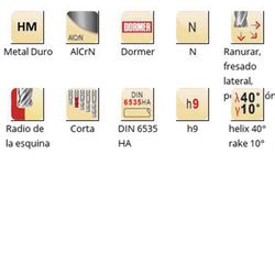 S763 - Fraises à queue HA en carbure Dormer Alchrome DIN 6535 avec extrémités arrondies N Dormer Dormer