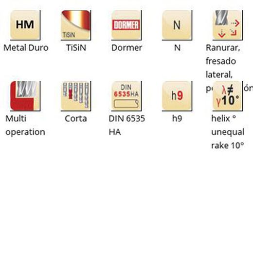 S766 - Fraises de finition Dormer à queue HA en métal dur Tisin DIN 6535