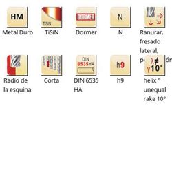S767 - Fraises à queue HA en métal dur Dormer DIN 6535 avec rayons à l'extrémité N Dormer Dormer