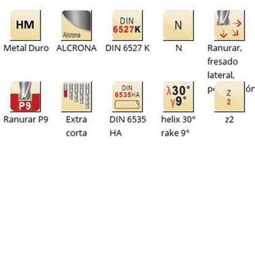 S802ha - Fraises à queue en carbure Dormer Alcrona DIN 6535 HA N DIN 6527 K DIN 6527 K