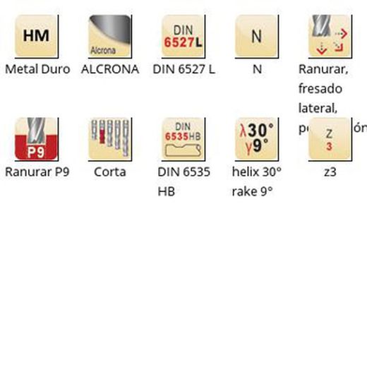 S813HB - Fraises à queue en carbure Dormer Alcrona DIN 6535 HB N DIN 6527 L DIN 6527 L