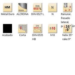 S814HB - Fraises de finition à queue Dormer Carbide Alcrona DIN 6535 HB N DIN 6527 L DIN 6527 L