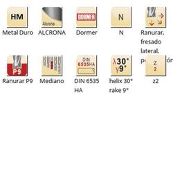 S822 - Fraises à queue HA en carbure Dormer Alcrona DIN 6535 Dormer