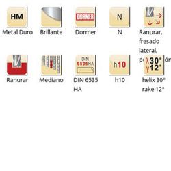 S902 - Fraises de finition à queue HA en carbure brillant DIN 6535 Dormer N Dormer Dormer