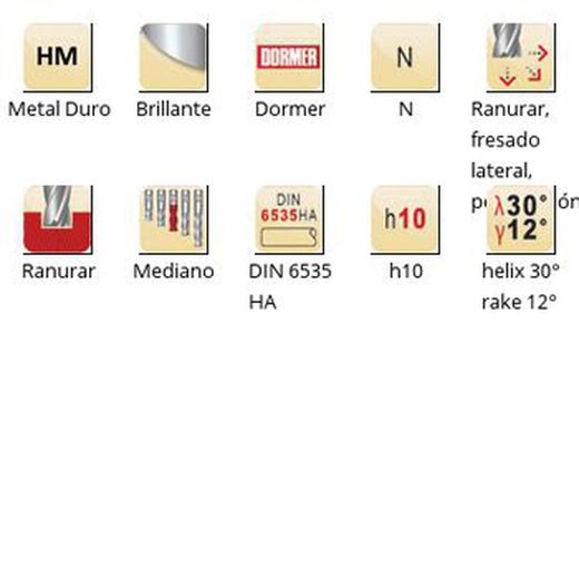 S903 - Fraises de finition à queue HA en carbure brillant DIN 6535 Dormer N Dormer Dormer