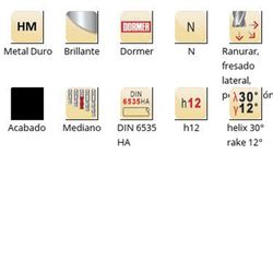 S904 - Fraises de finition à queue HA en carbure brillant DIN 6535 Dormer N Dormer Dormer