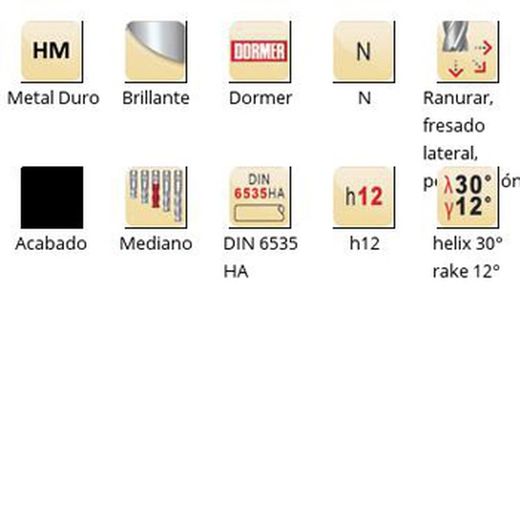 S904 - Fraises de finition à queue HA en carbure brillant DIN 6535 Dormer N Dormer Dormer