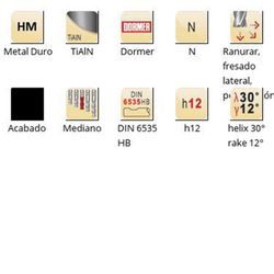 Fraises Dormer S944 en métal dur, tige HB, DIN 6535