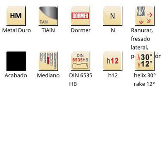 Fraises Dormer S944 en métal dur, tige HB, DIN 6535