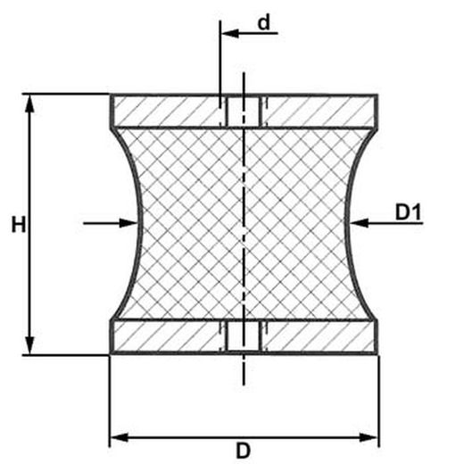 Support amortisseur anti-vibratoire Diabolo