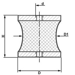 Soporte amortiguador antivibratorio inoxidable diabolo